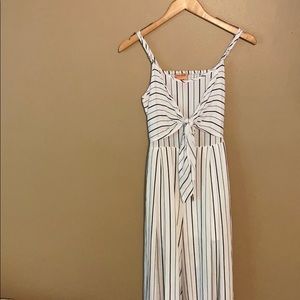 Black and white striped jumpsuit